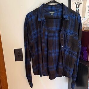 Blue and Black Plaid Flannel | Wild Fable